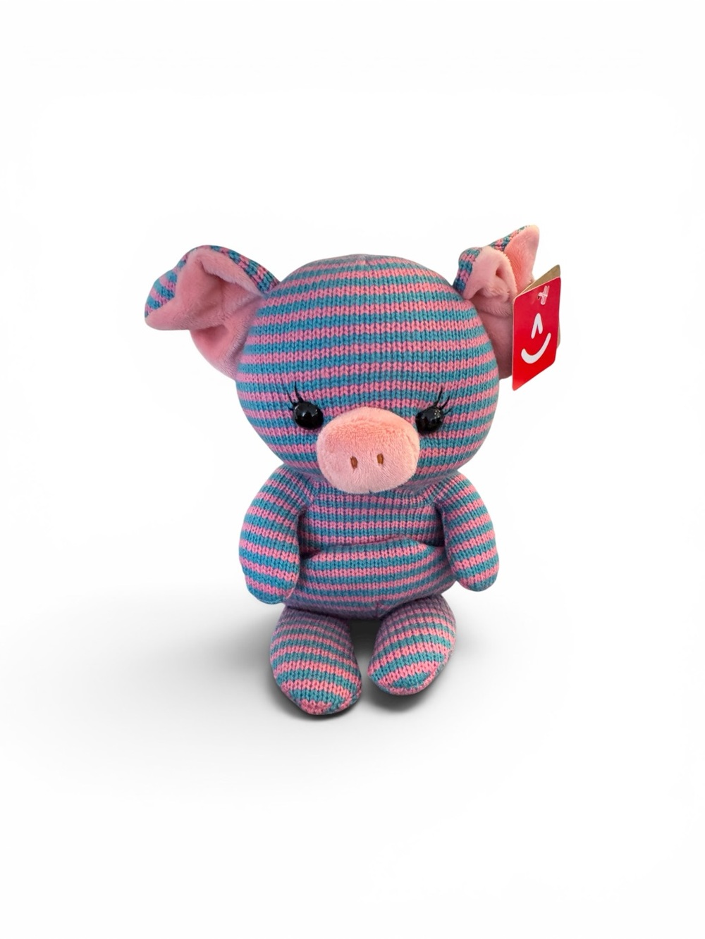 Aurora Cozyross Pink Blue Striped Pig Stuffed Animal